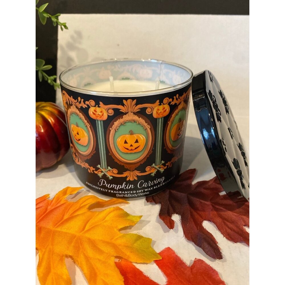Bath & Body Works “Pumpkin Carving” New 3 Wick Candle